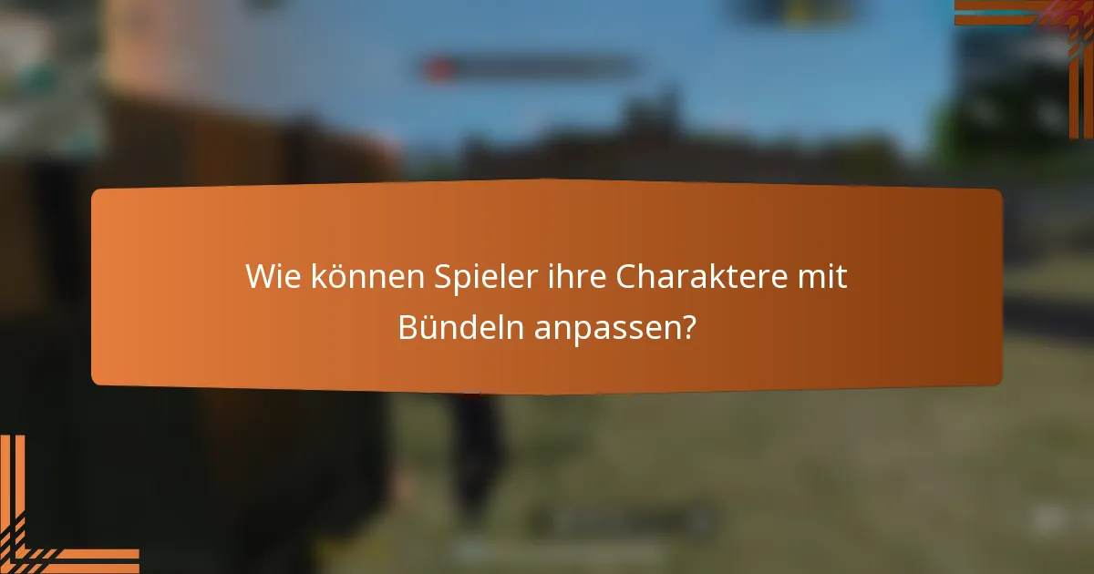 Wie können Spieler ihre Charaktere mit Bündeln anpassen?